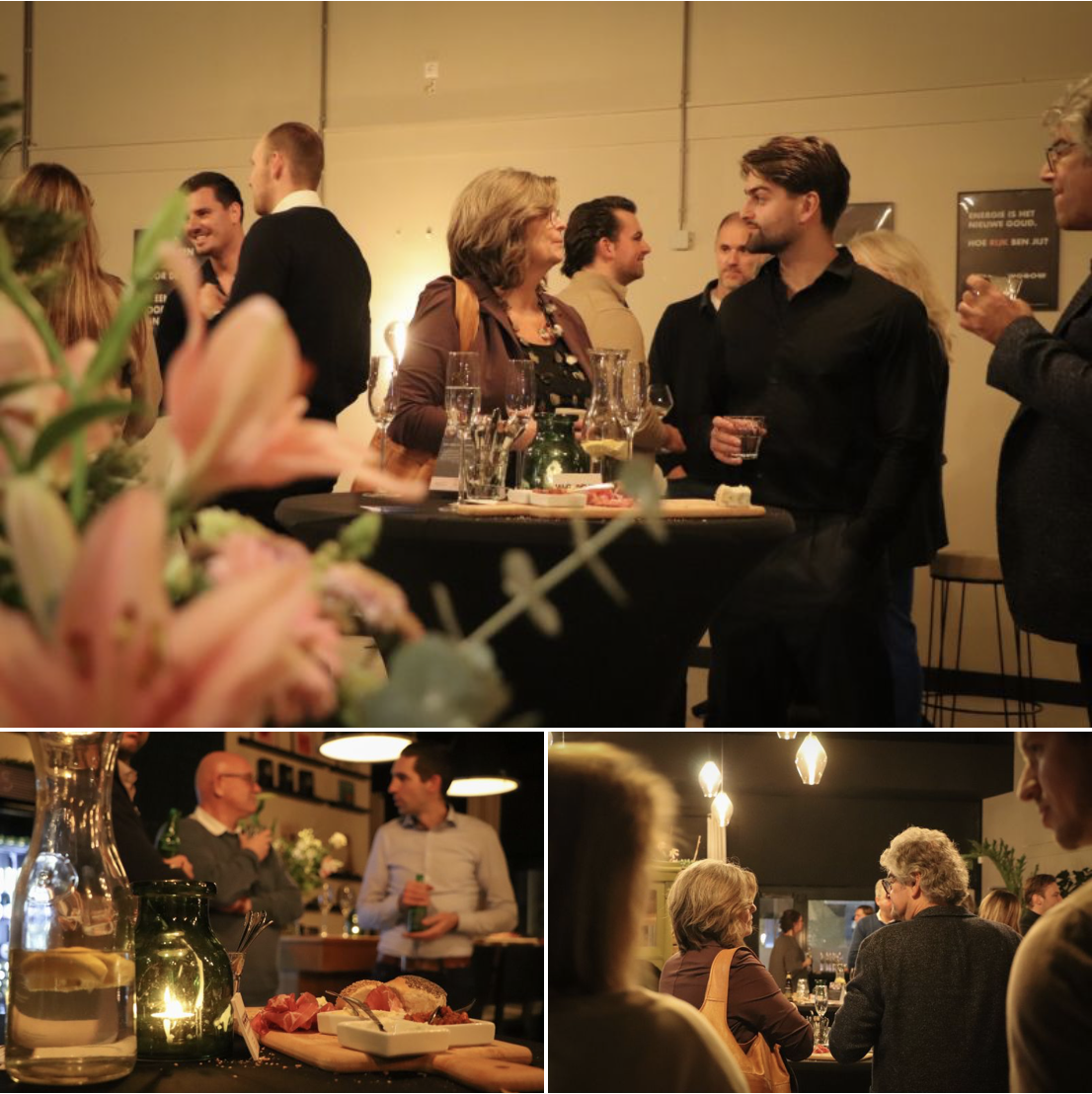 Een afbeelding van mensen tijdens een borrel van WGROW